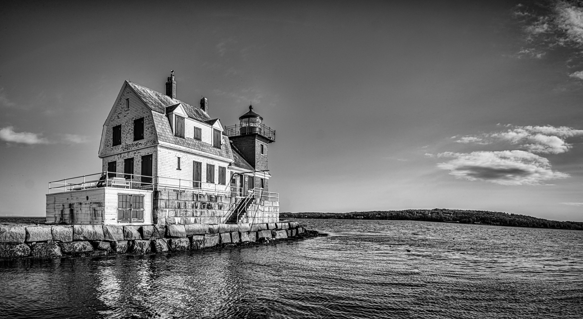 Rockland Breakwater Lighthouse - Completed in 1902 to aid navigation into the harbor of Rockland Maine