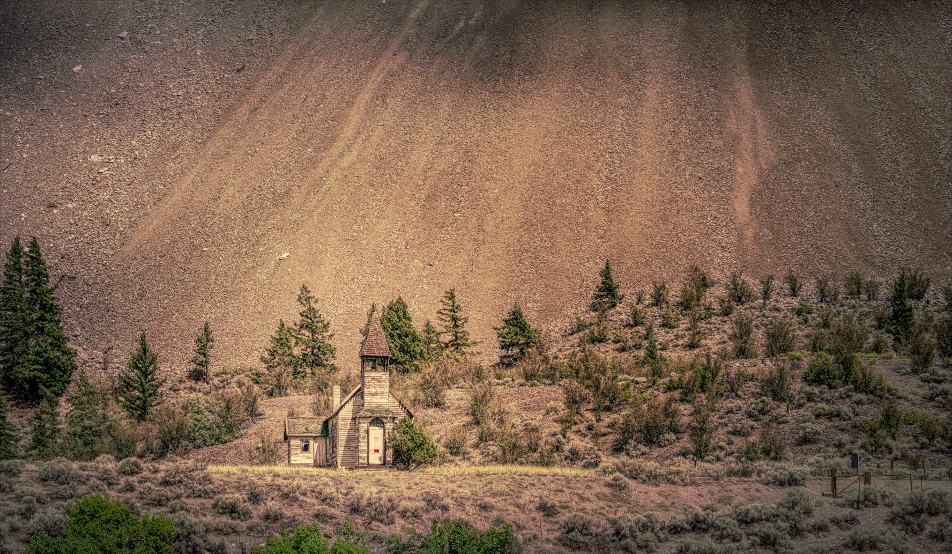 No Services Tonight - Abandoned church in remote and sparsely populated area in Spences Bridge, BC