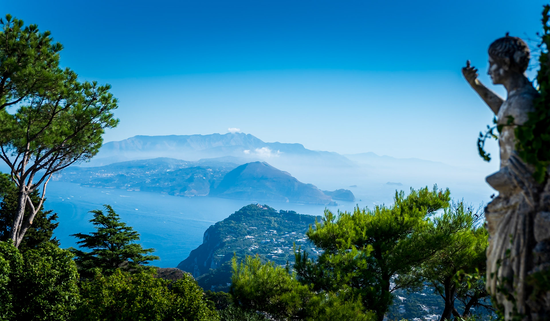 Mount Solaro - The highest point on the island of Capri.  Looking toward the Sorrento Peninsula.