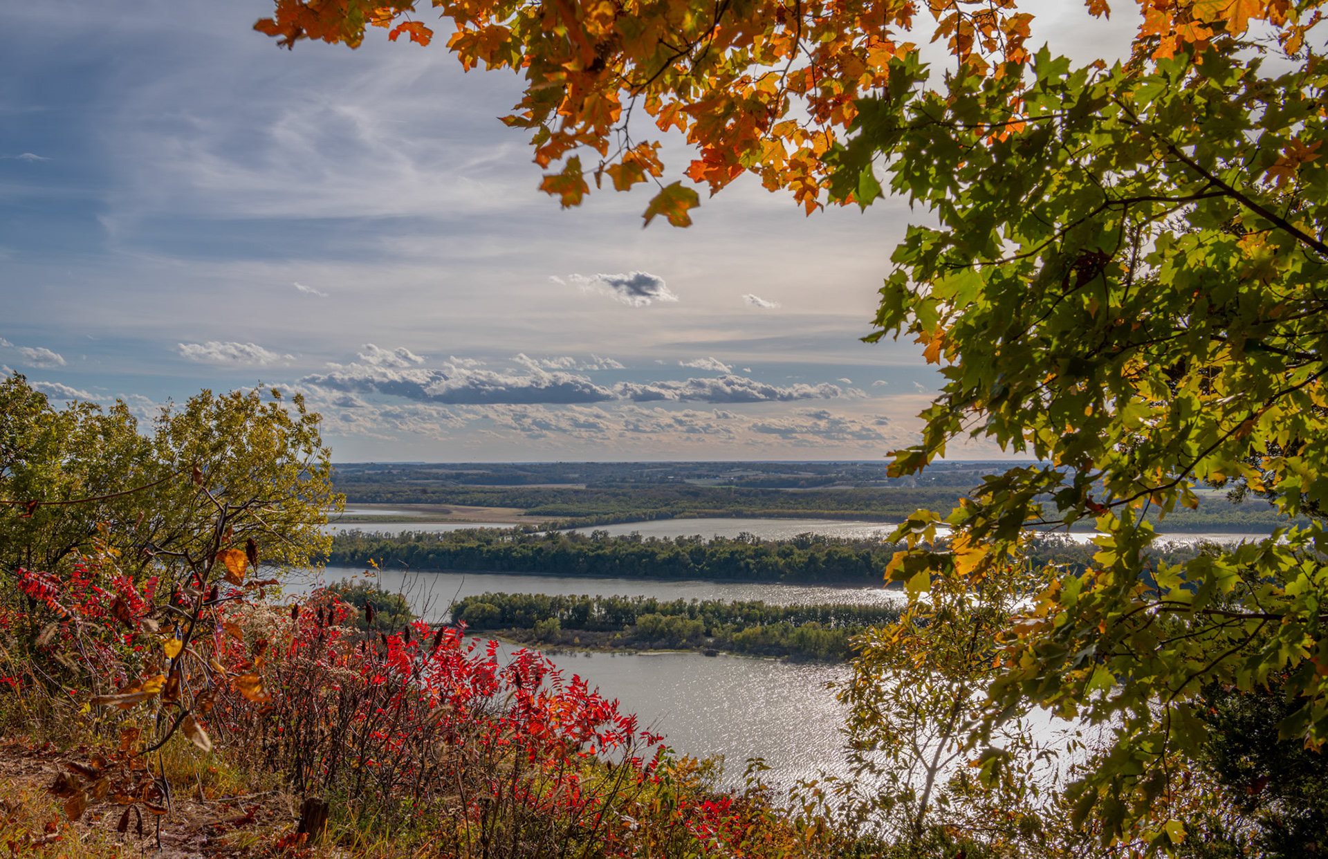 Autumn Emerging Along The Great River Road - Pere Marquette State Park overlooking the Mississippi and Illinois River valleys