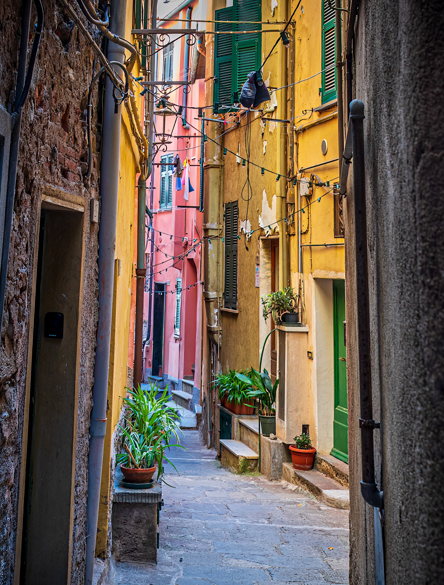 Narrow Passage - One of the many beautiful hidden alleys through the colorful abodes of Vernazza