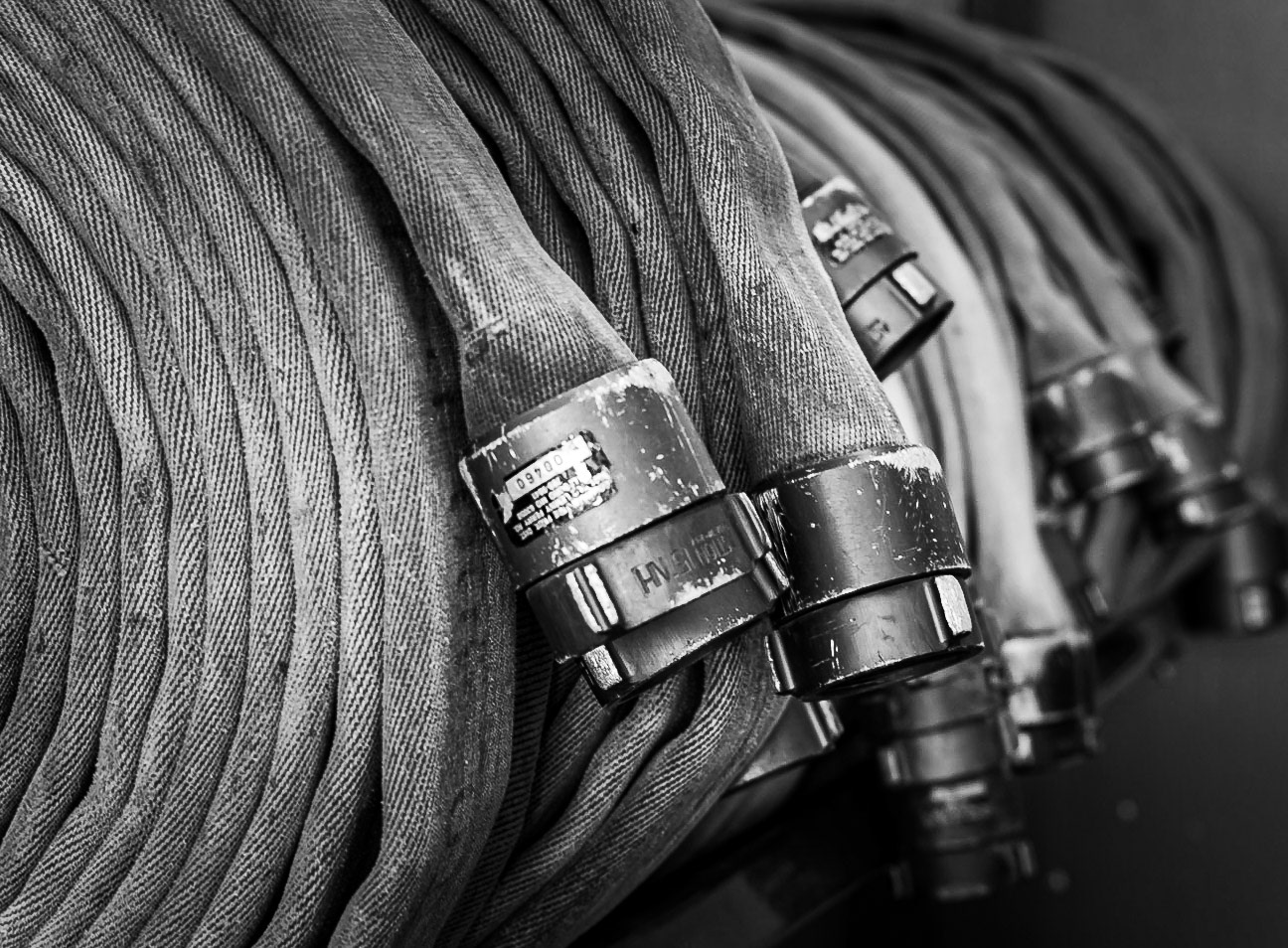 Ready For Action - Fire hoses at the Goldman MO Fire Department