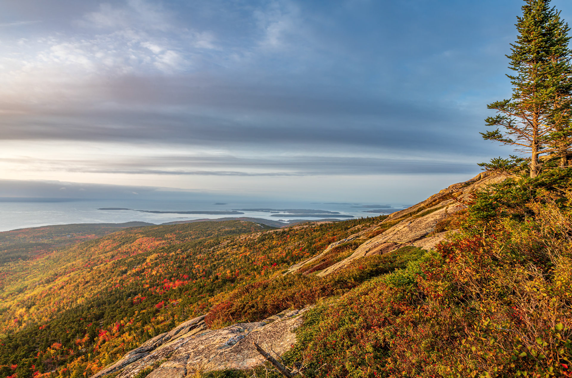 Sunrise Over Cadillac Mountain and Acadia National Park