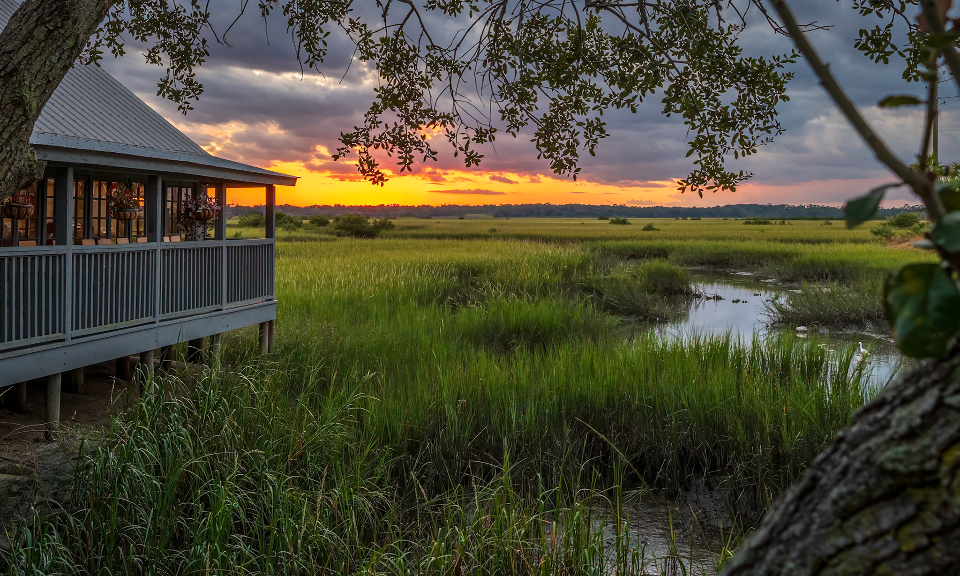 Sunset Over Anastasia Island - Captured from Salt Water Cowboys in St Augustine Florida, overlooking the island estuary