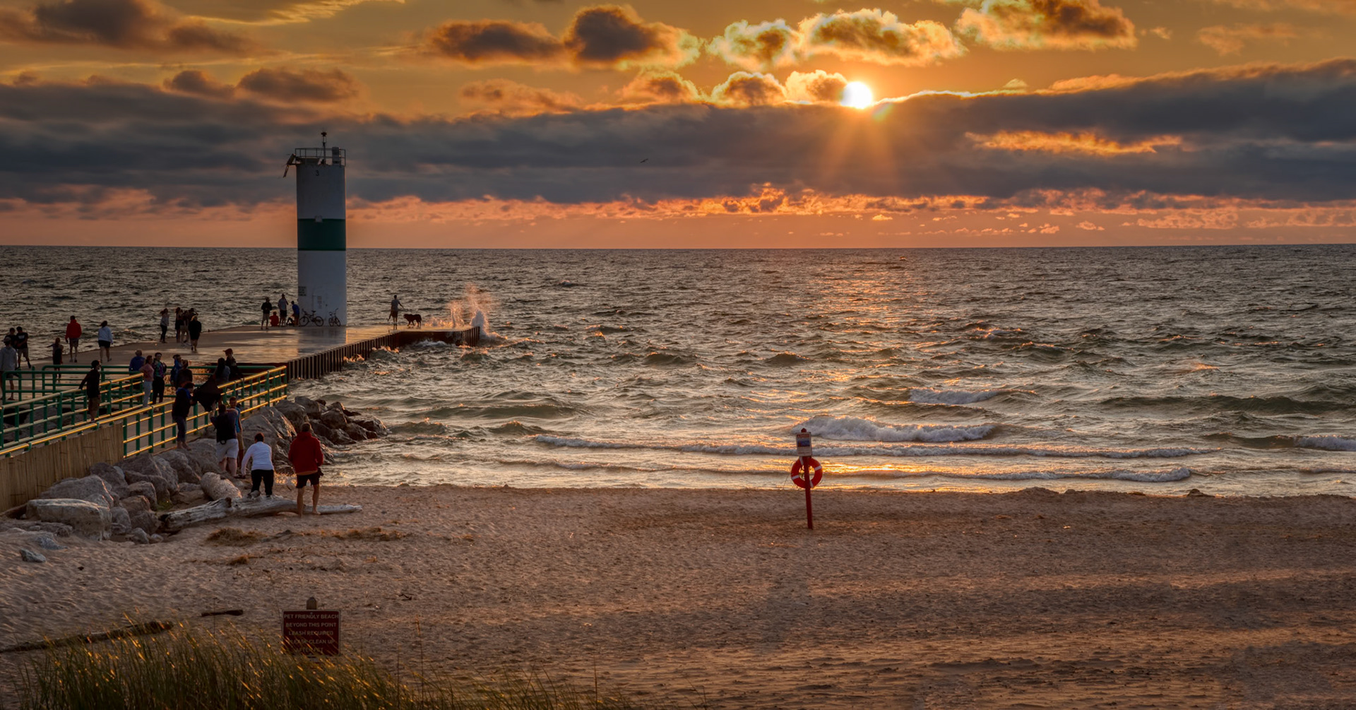 Sunset Over Lake Michigan - Photographed at Pentwater Michigan
