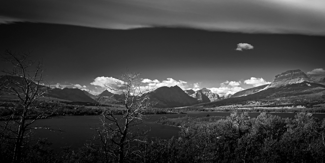 Pano of Glacier National Park from across Lower St. Mary Lake