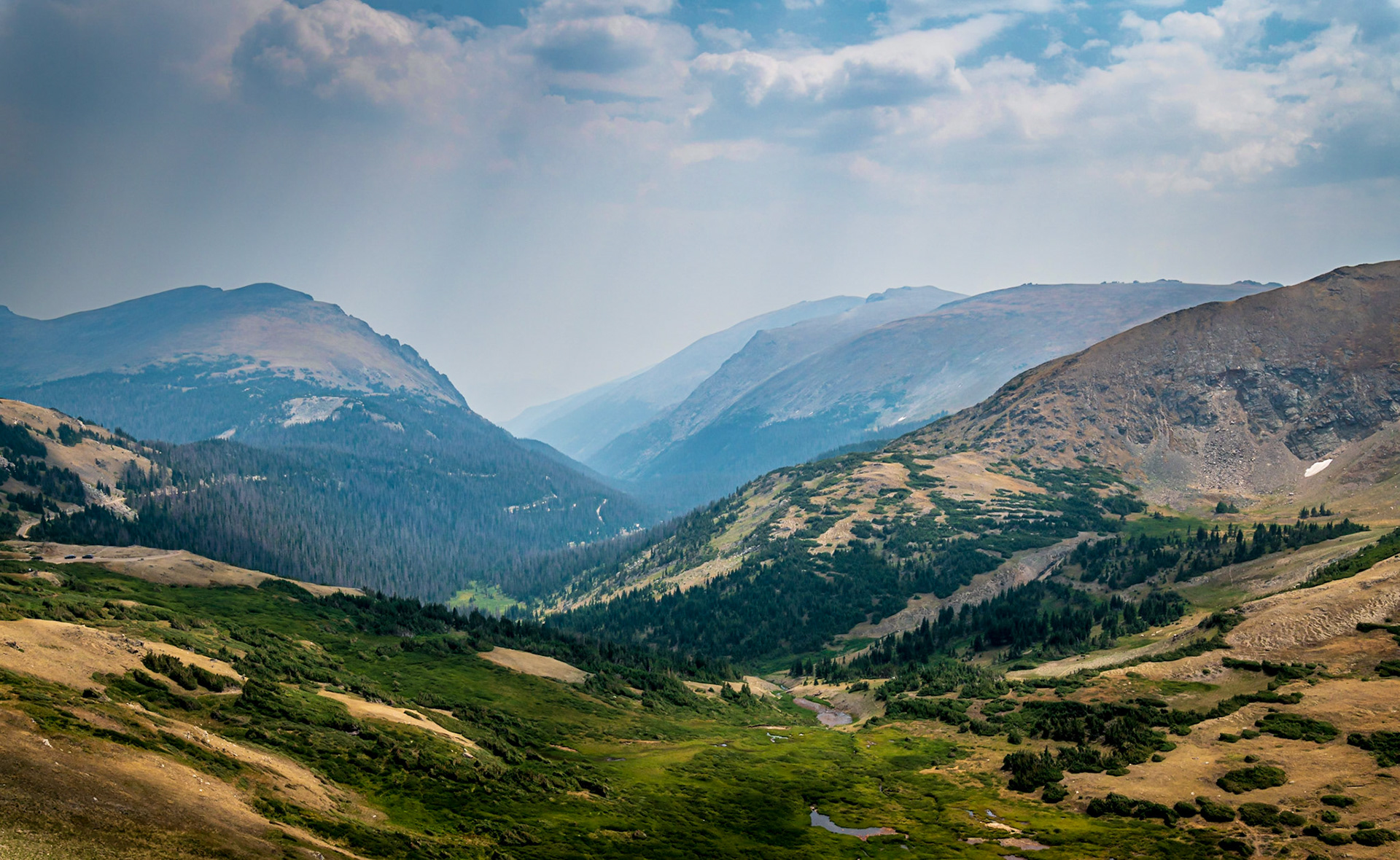 Hazy Rocky Mountain Landscape