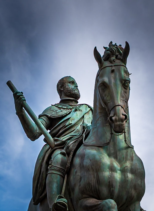 Statue of Cosimo I - Erected in 1594 and located in the Piazza dell Signoria.  He was the Grand Duke of Tuscany 1569-1574.
