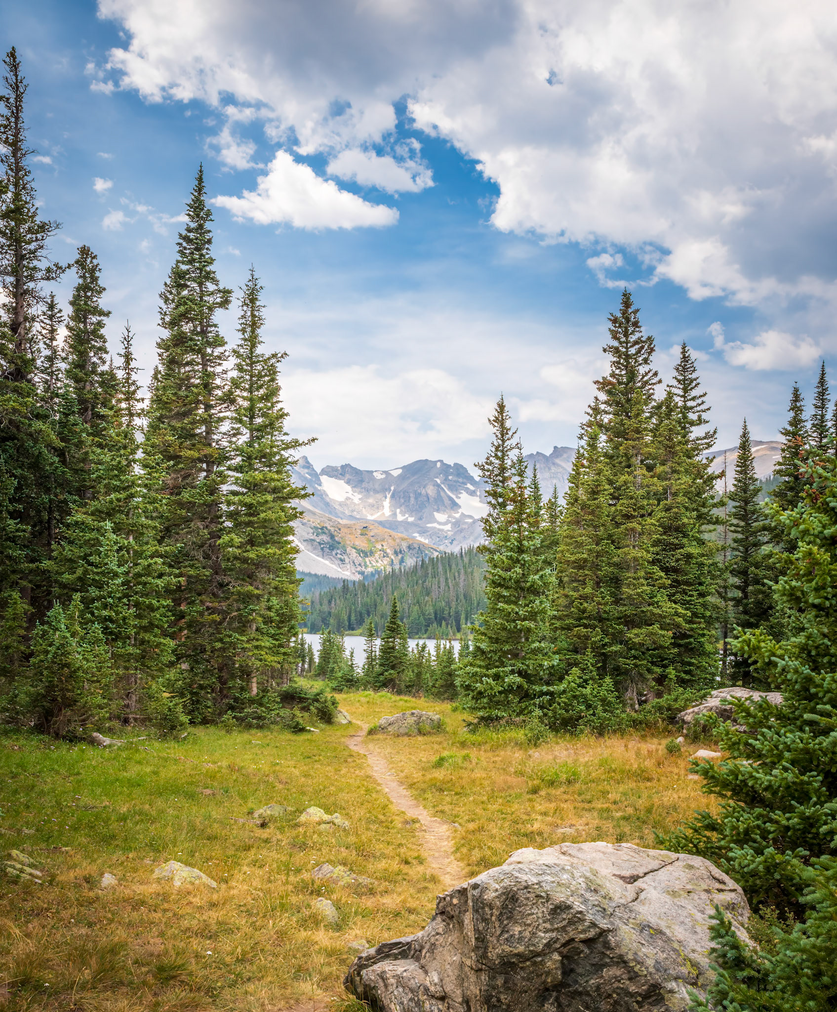 Peaceful Path - Rocky Mountain vistaof Long Lake in the Brainard Lake Recreation Area