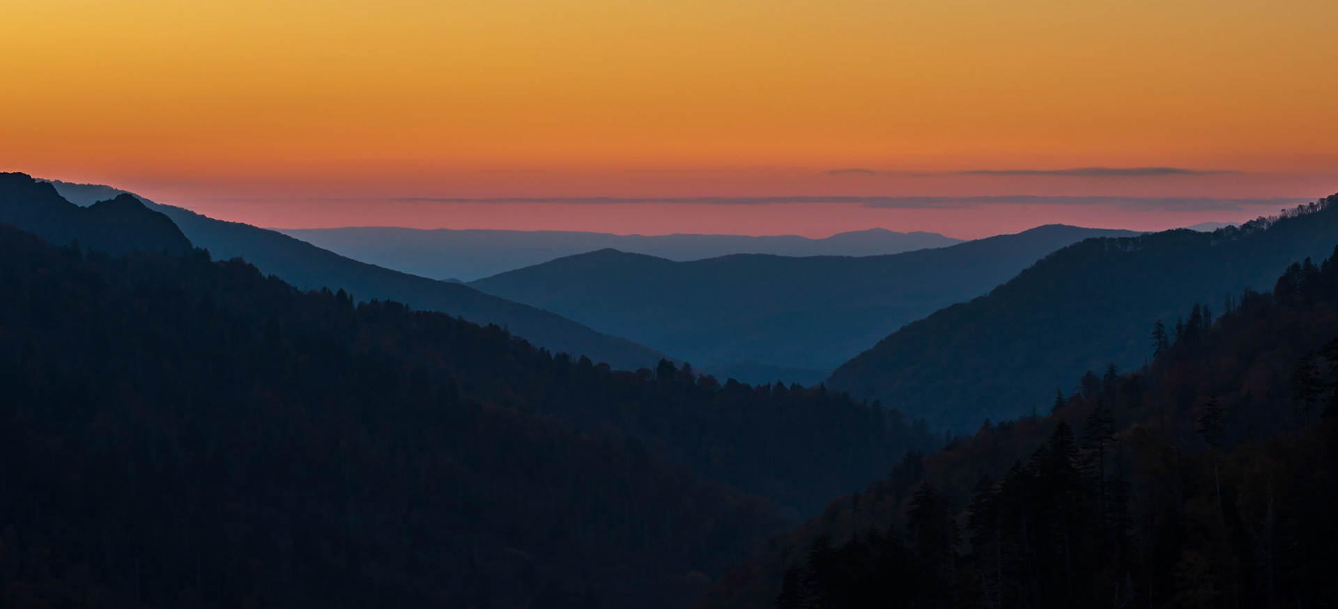 Sunset Over The Smokies - From the Morton Overlook