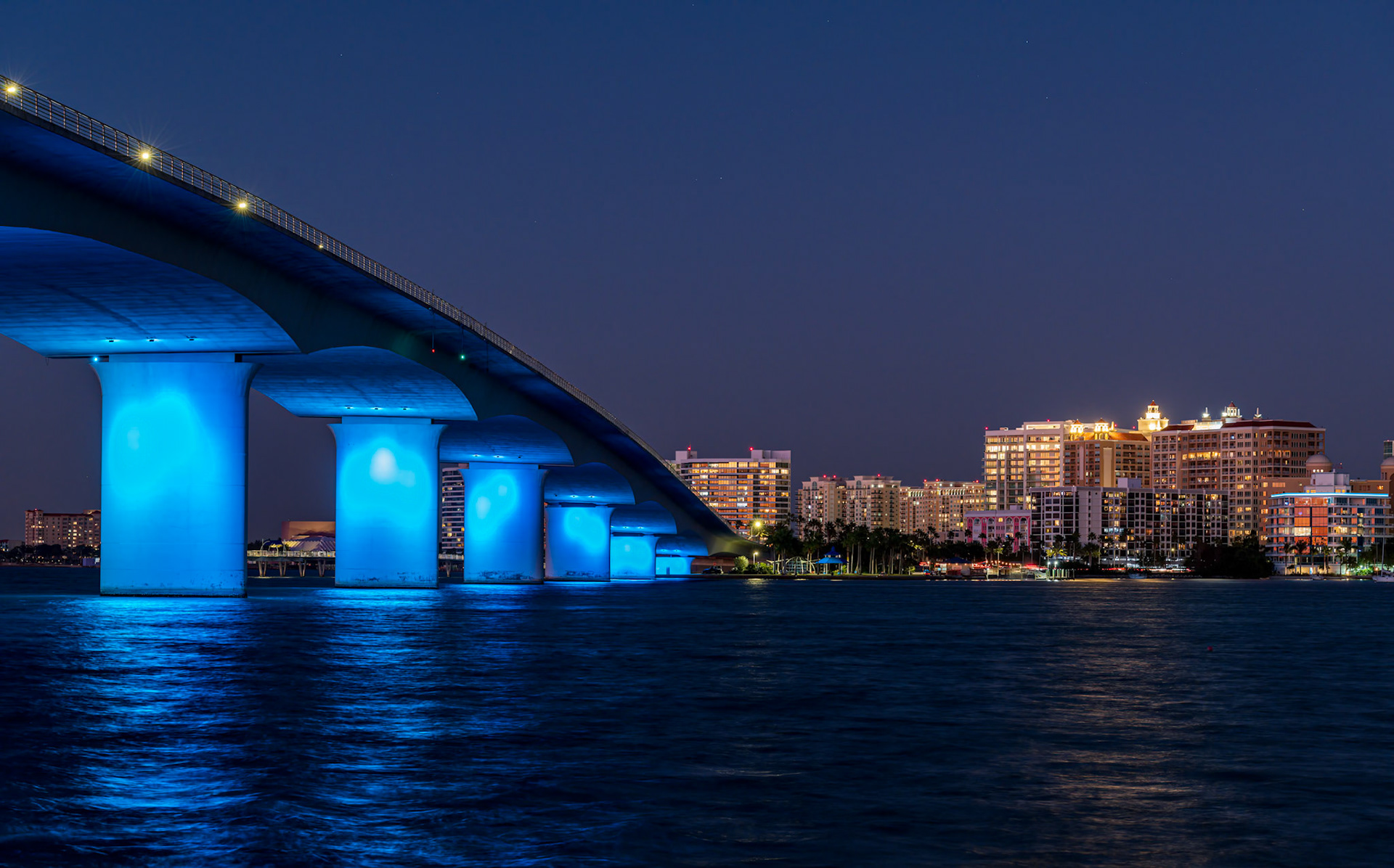Tranquil Evening on Sarasota Bay - The John Ringling Causeway and the Sarasota Bayfront