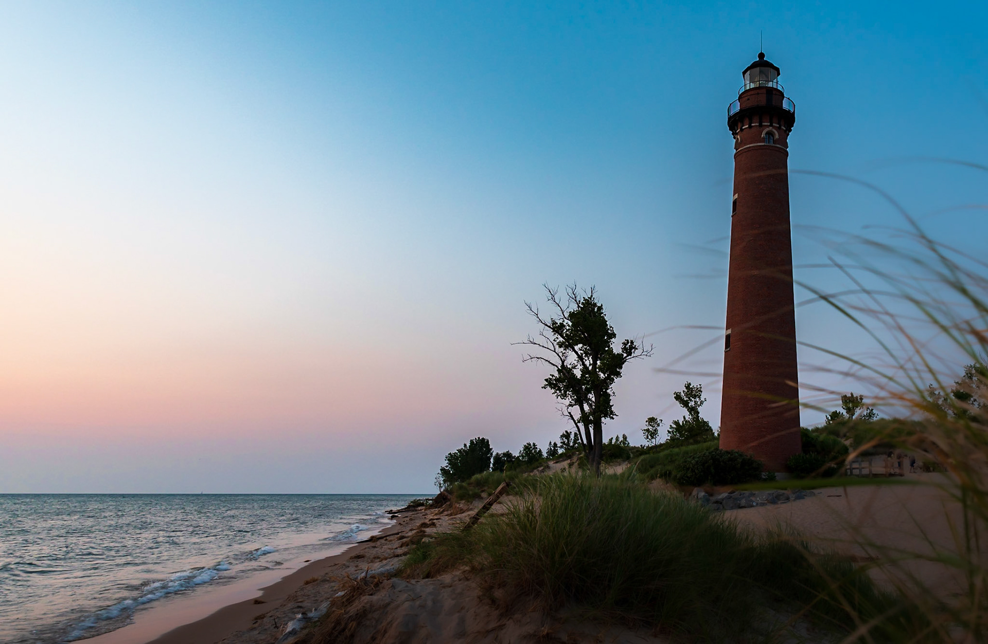 Sunset At Little Sable Point Lighthouse - On Lake Michigan in the Silver Lake State Park in Michigan