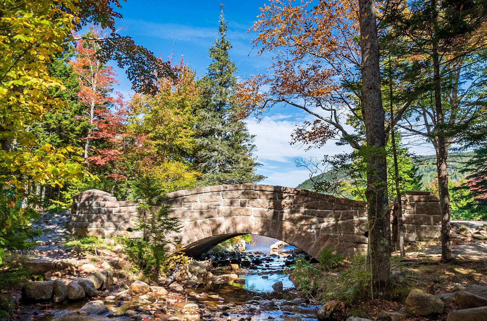 Bridging Nature - The Jordan Pond Dam Bridge, built in 1920 over the Jordan Stream