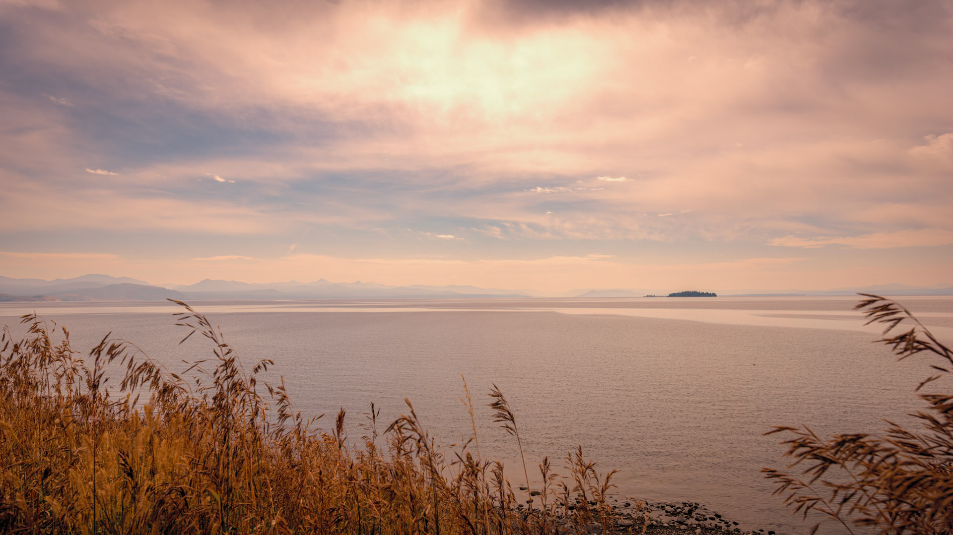 Peaceful Feeling on Yellowstone Lake - With the Absaroka Mountains in the background
