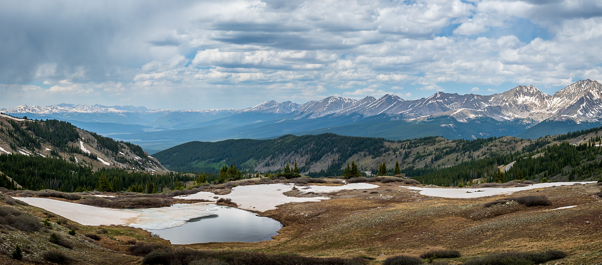 Across The Great Divide - View from the Continental Divide at the Cottonwood Pass in Colorado, elevation 12,126 feet