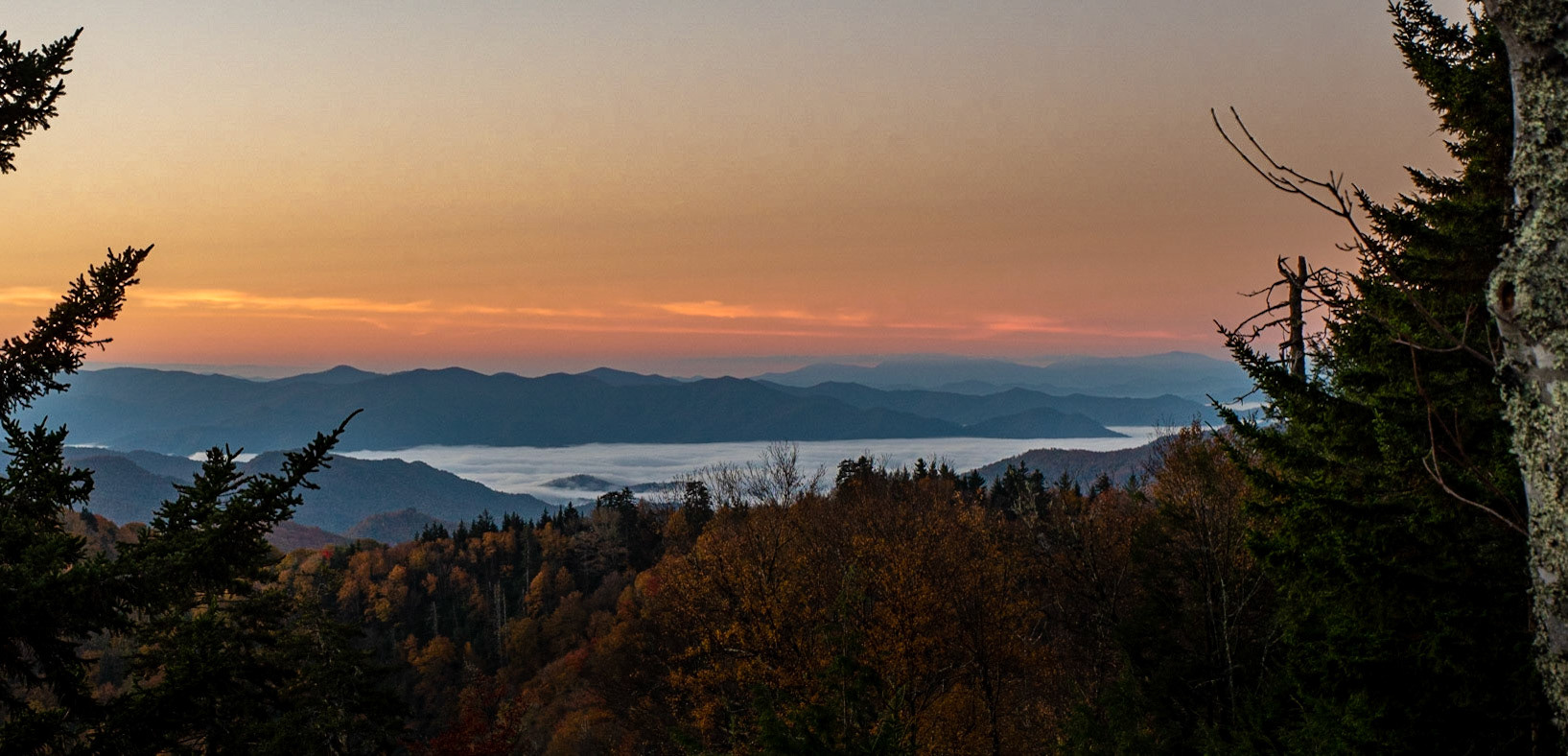 Great Smoky Mountain Sunset - View from the Newfound Gap Overlook