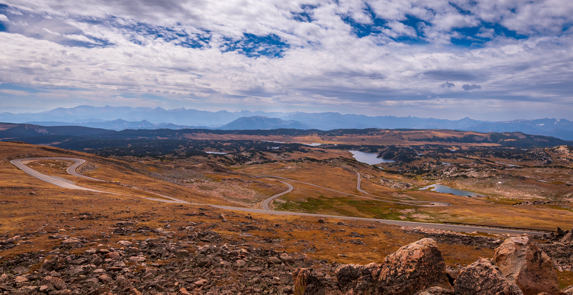 Switchbacking on the Beartooth HIghway, Wyoming