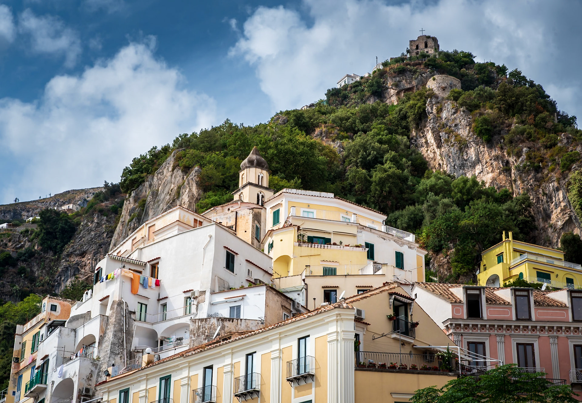 Amalfi's architectural & historic buildings decorate the hills and cliffs