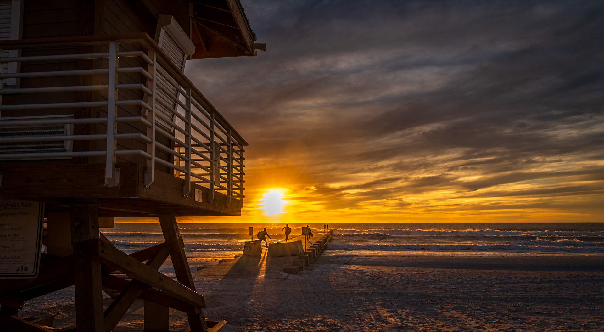 Surf's Up! - Beautiful sunset, weather and waves brought out the surfers on Cortez Beach on Anna Maria Island, Florida.