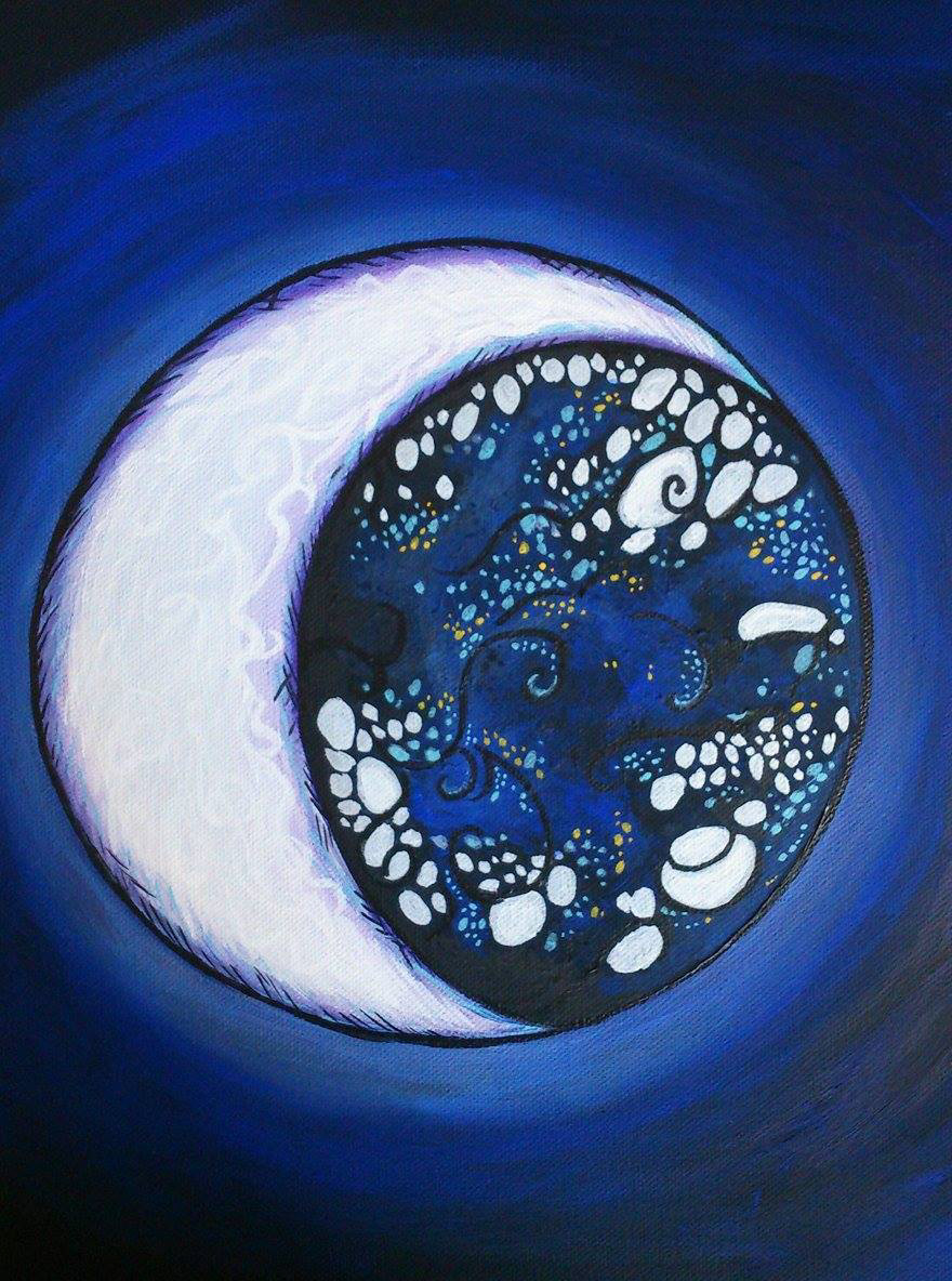 Die dunkle Seite des Mondes, 2014, Acryl auf Leinwand, 50x40cm - verkauft
