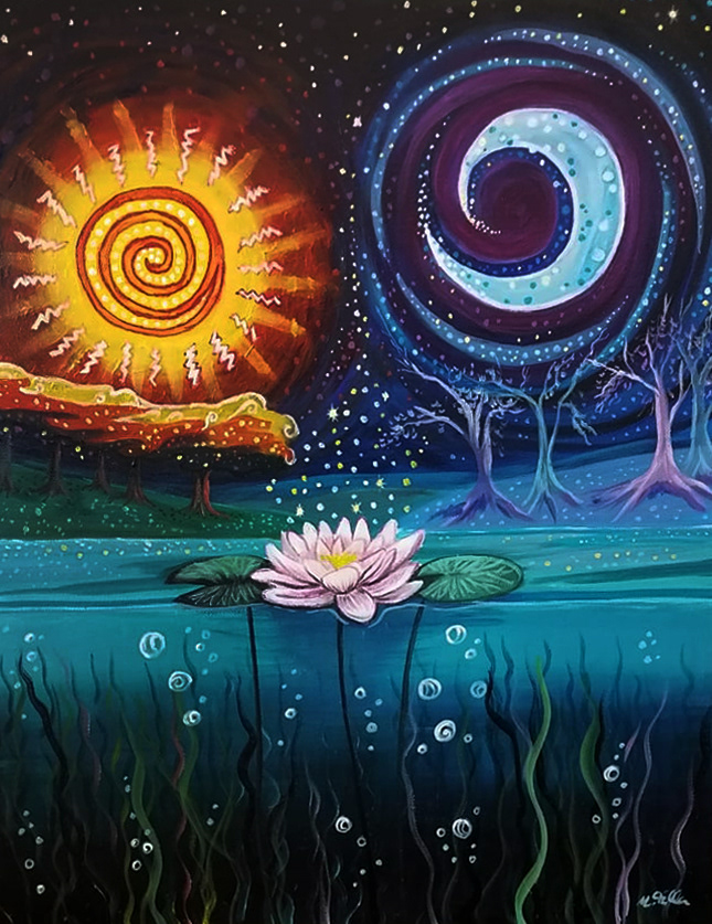 Sonne und Mond 2, 2021, Acry auf Leinwand, 50x40cm - Eigenbesitz