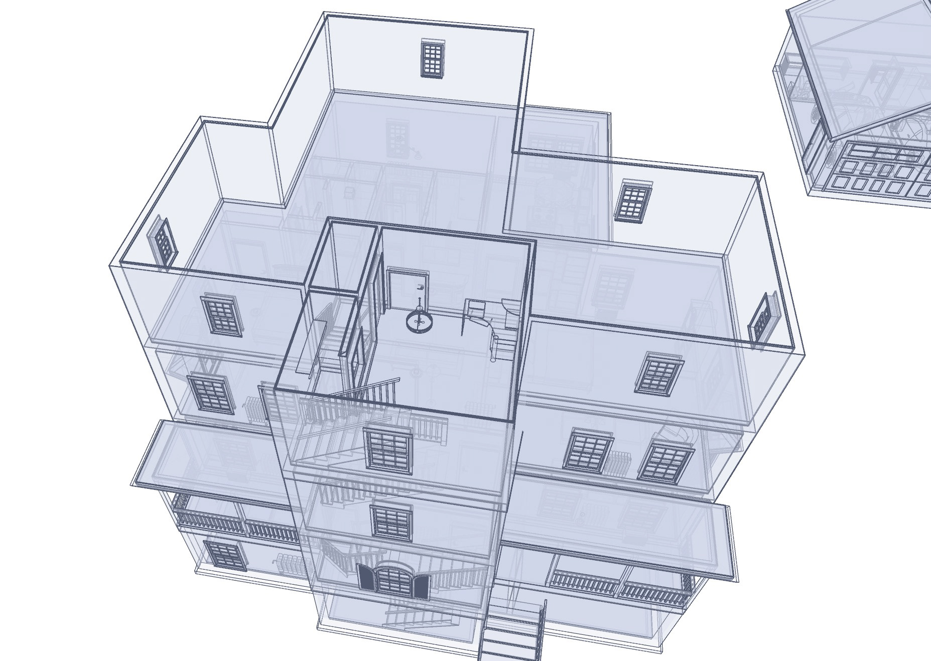 3rd Floor Tower Room with Attic Storage Space
