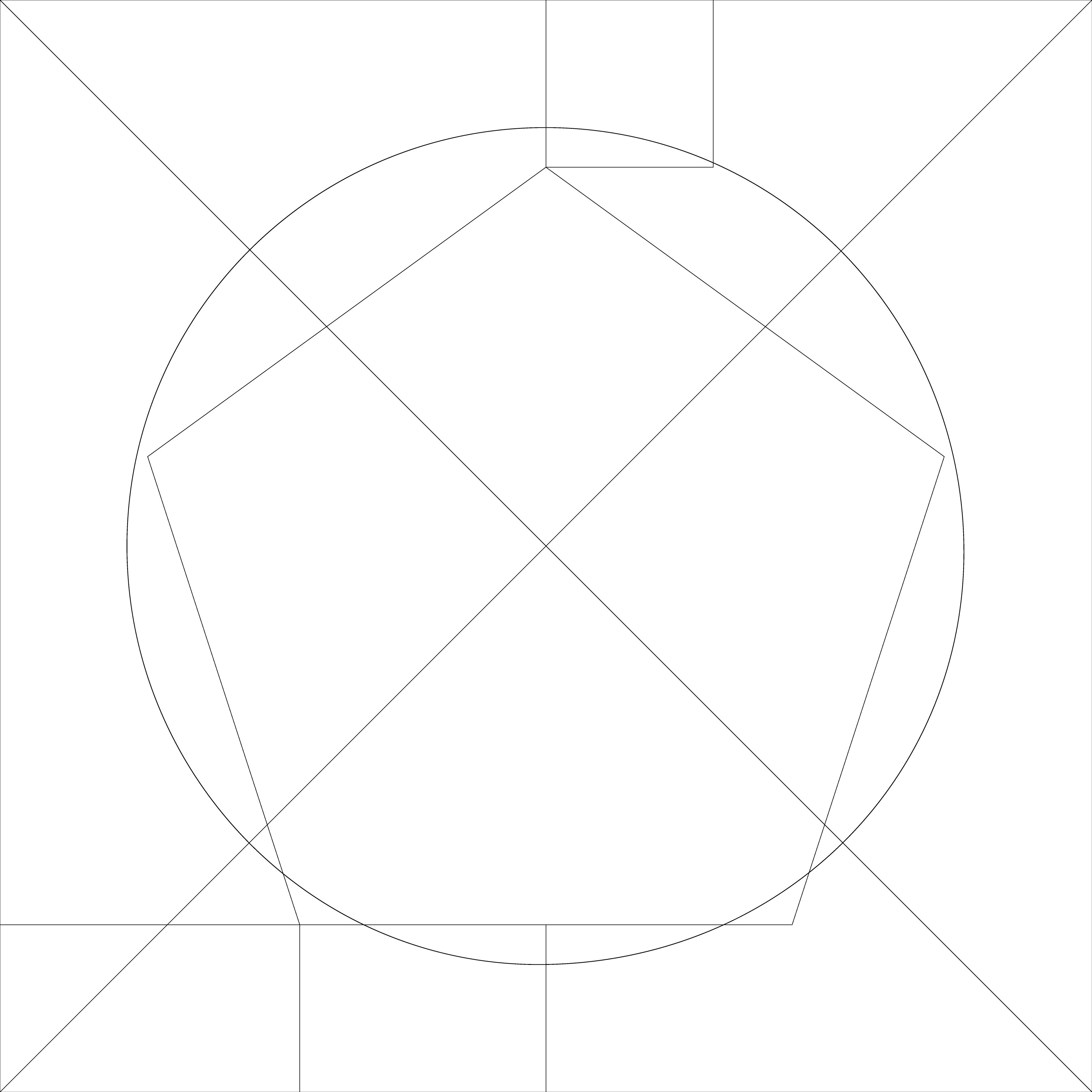 Pentagon in middle of square