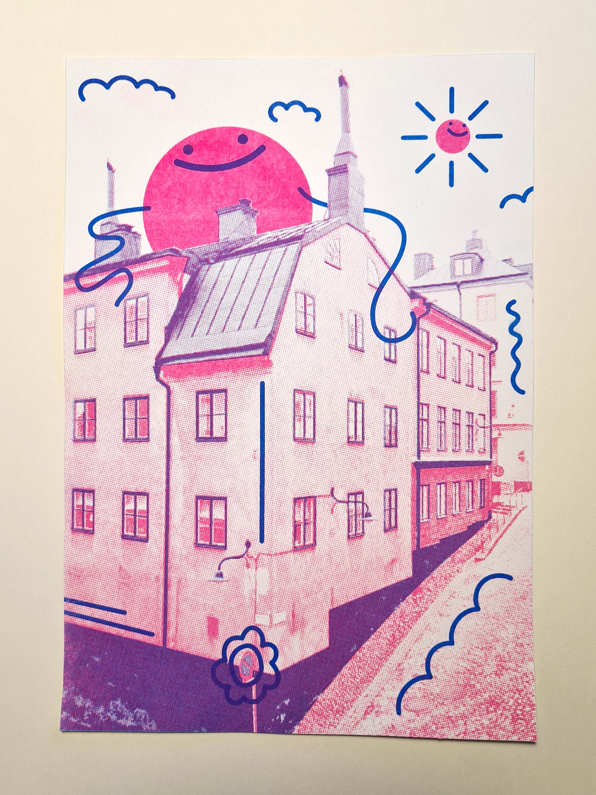Gubbe på byggnad