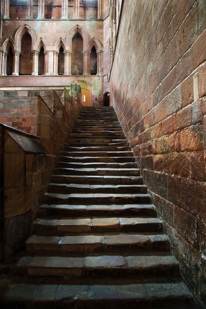 The night steps, Hexham Abbey, Northumberland