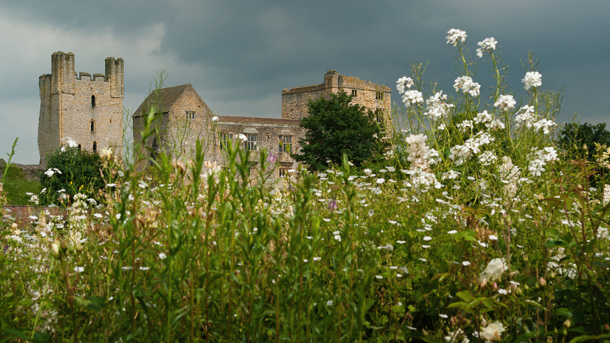 Helmsley walled garden, Yorkshire, with the castle