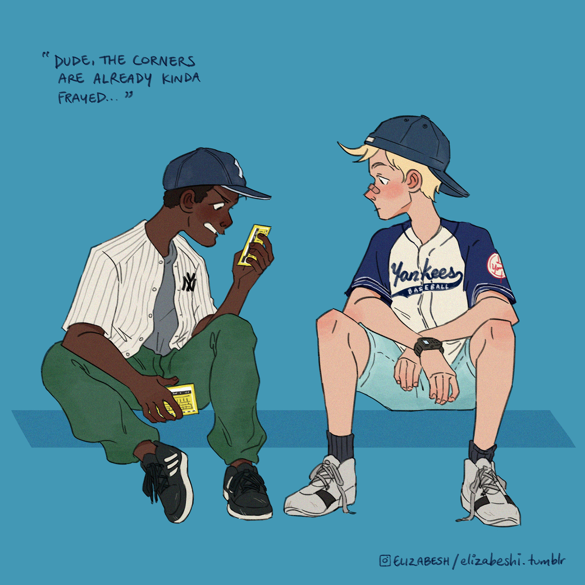 clothing and baseball cards referenced from the 1990s