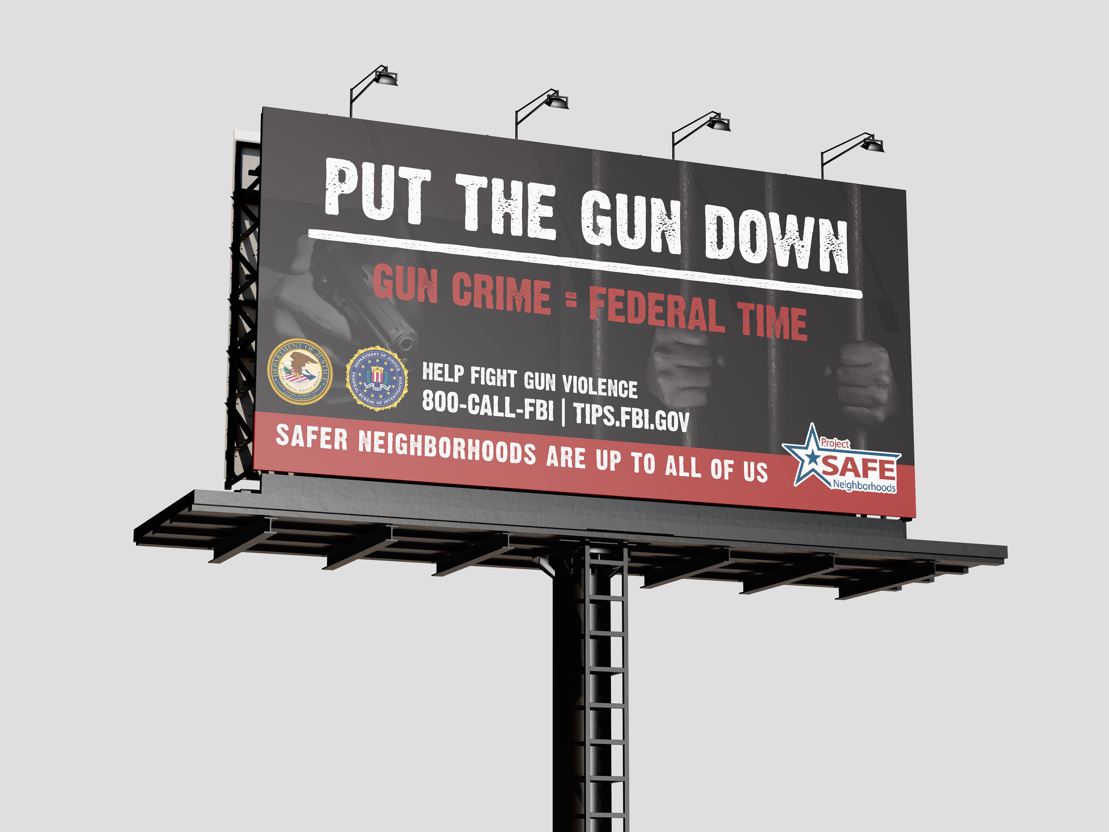 Project Safe Neighborhood + FBI Gun Safety Billboard