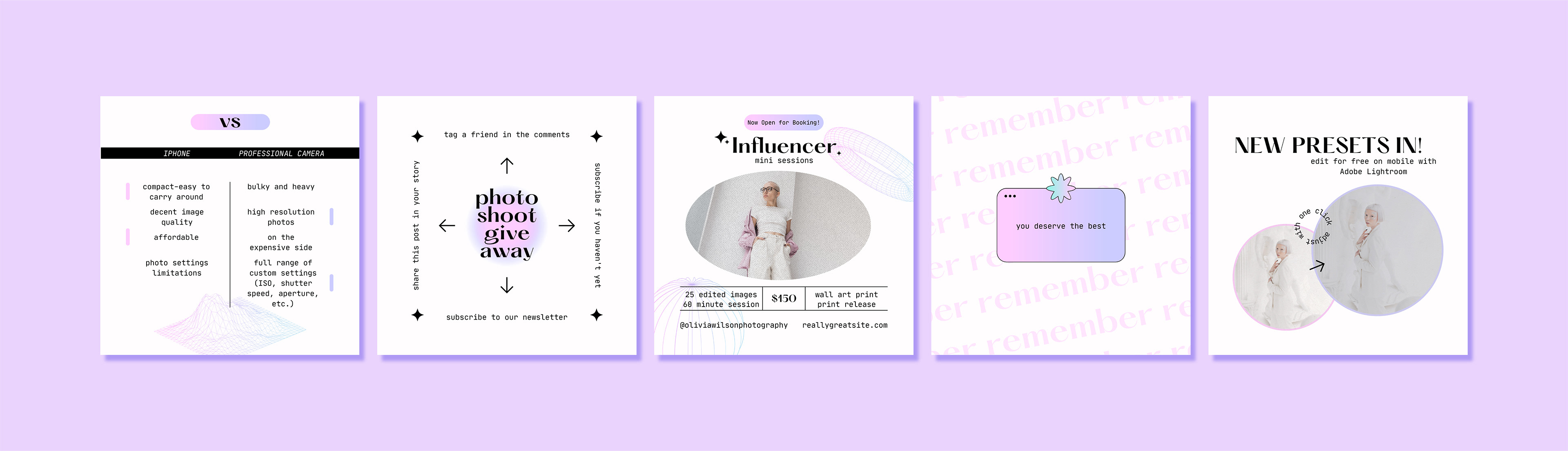 Photography Business Instagram Feed Posts