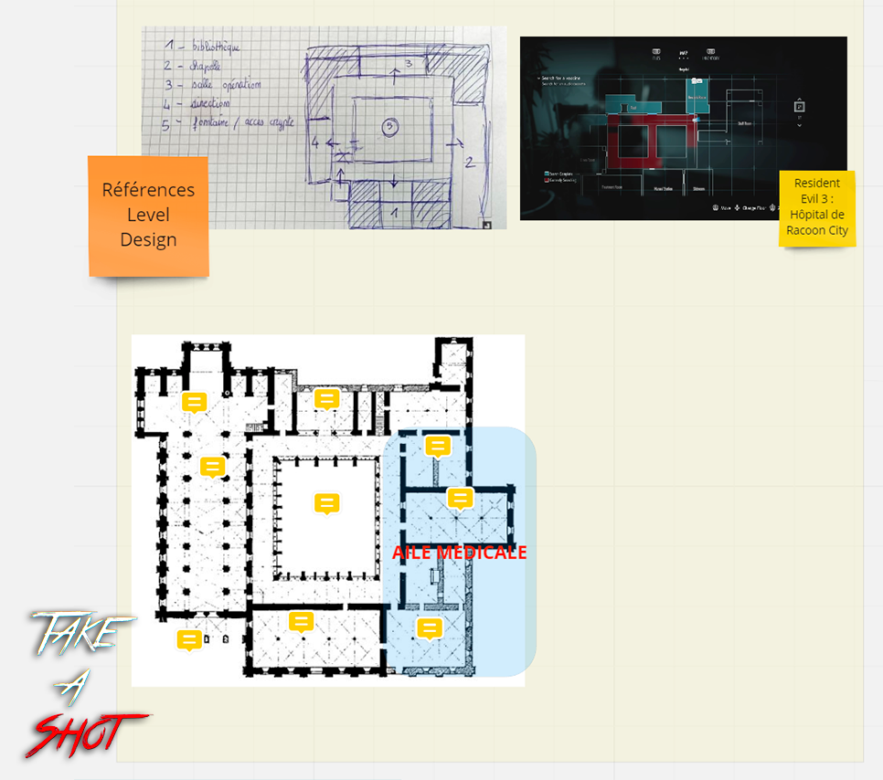 Early documentation before creating the first version of the level's Blockout.