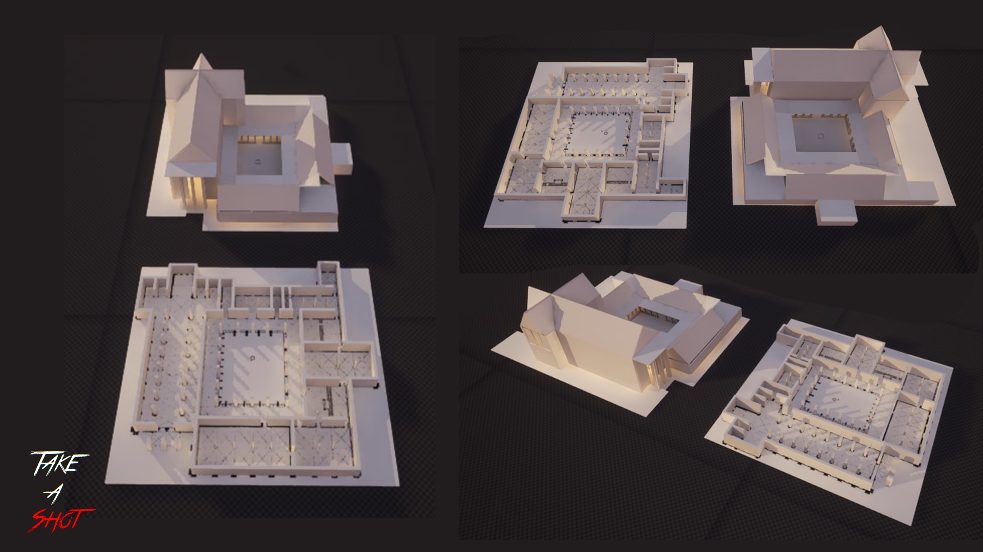 The initial blockouts of the Abbey.