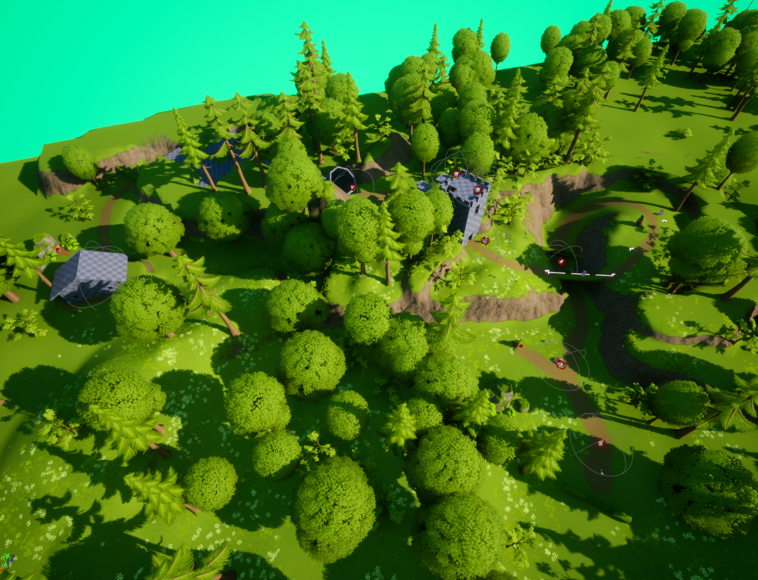Overview of the whole level.