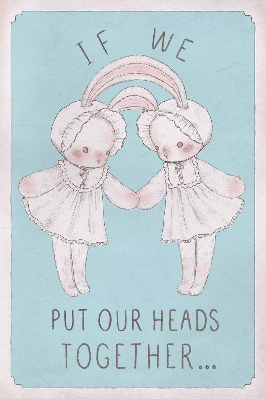 Bunny Twins Postcard, 2024, Digital