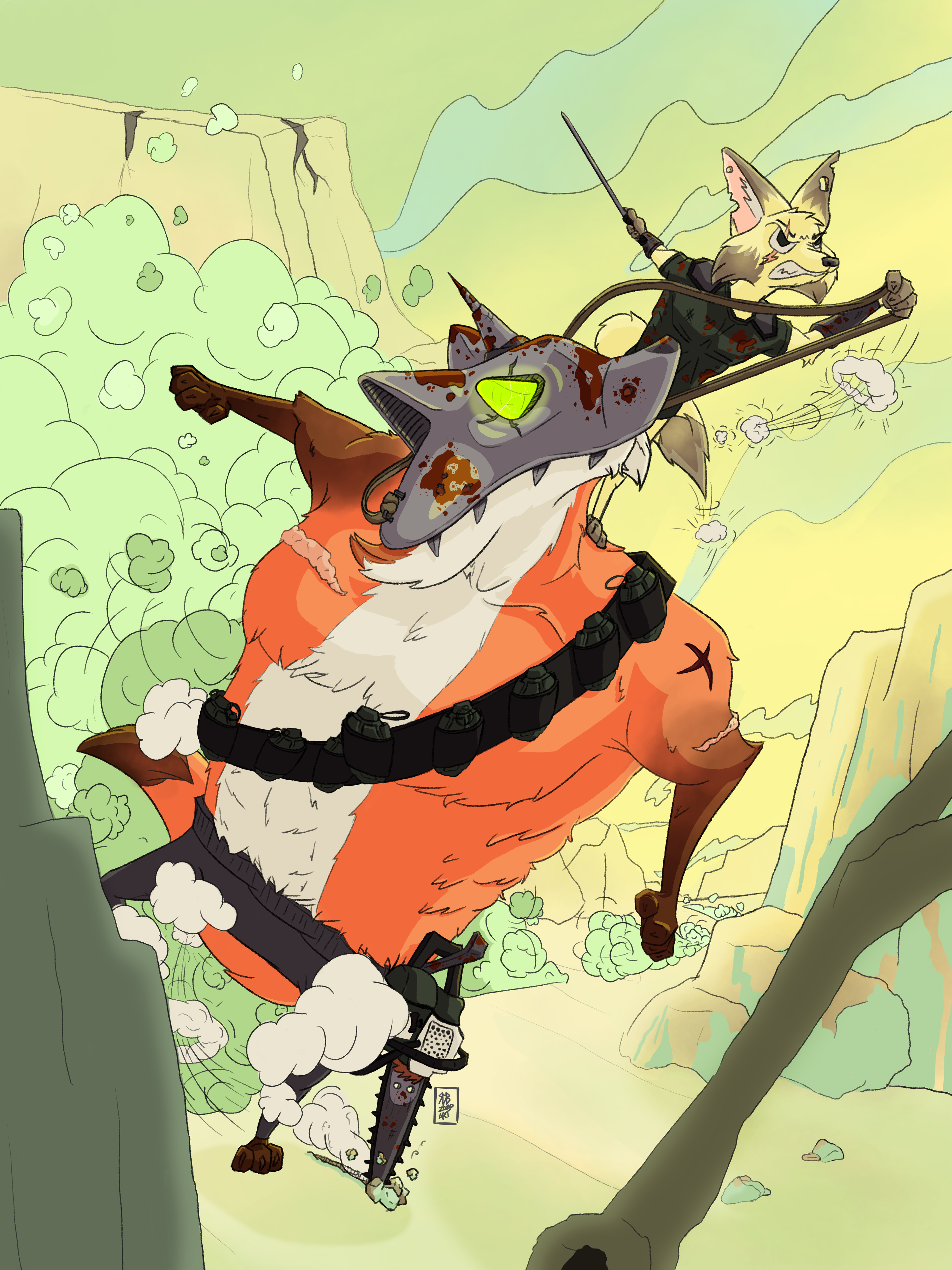 Fox Adventurer in Wasteland (Photoshop 2020)