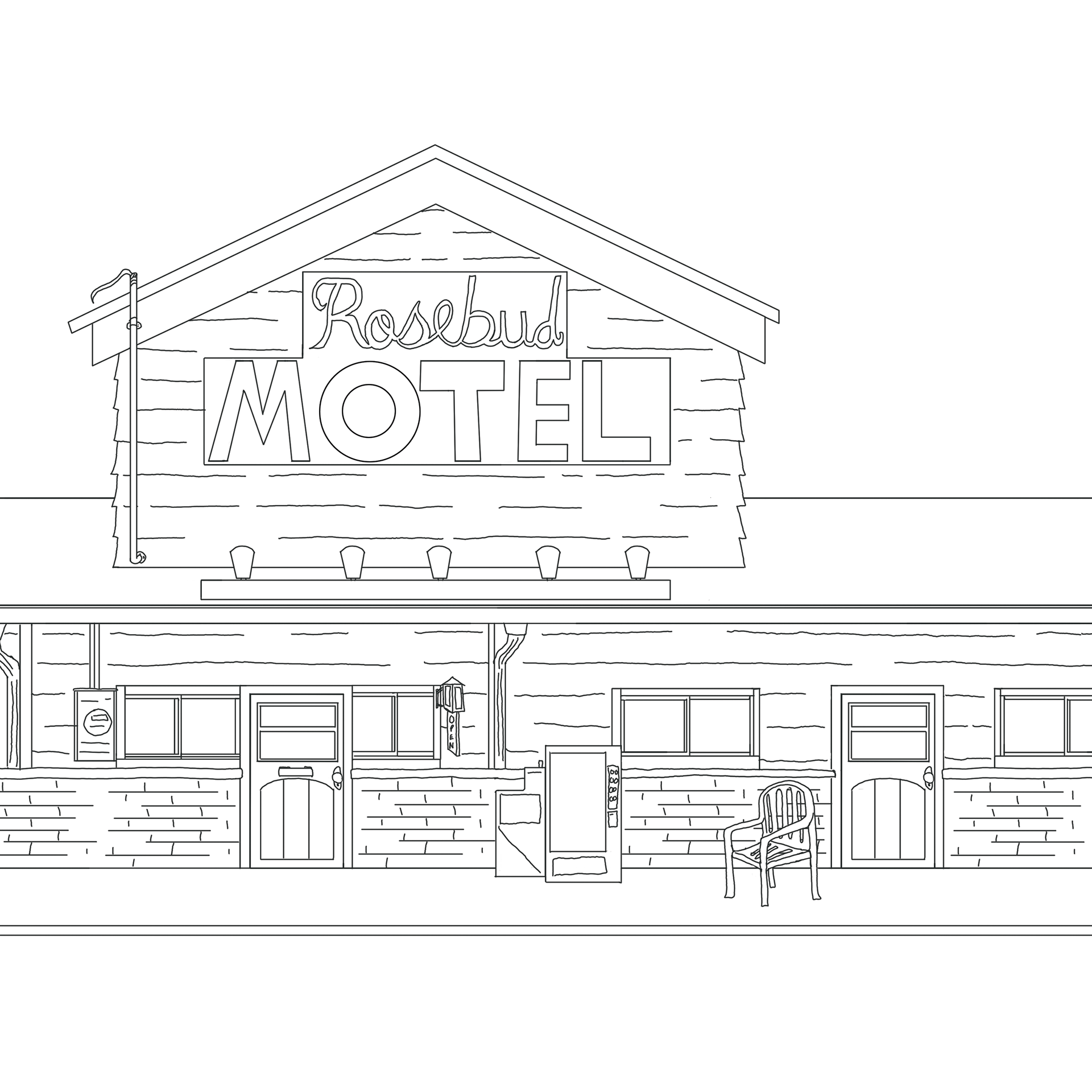Rosebud Motel in Bob's Burger Style (Photoshop 2022)