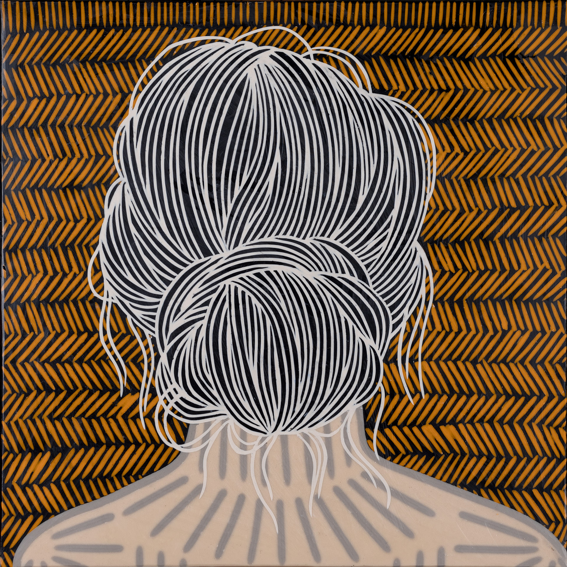 Messy bun, 40x40 cm
