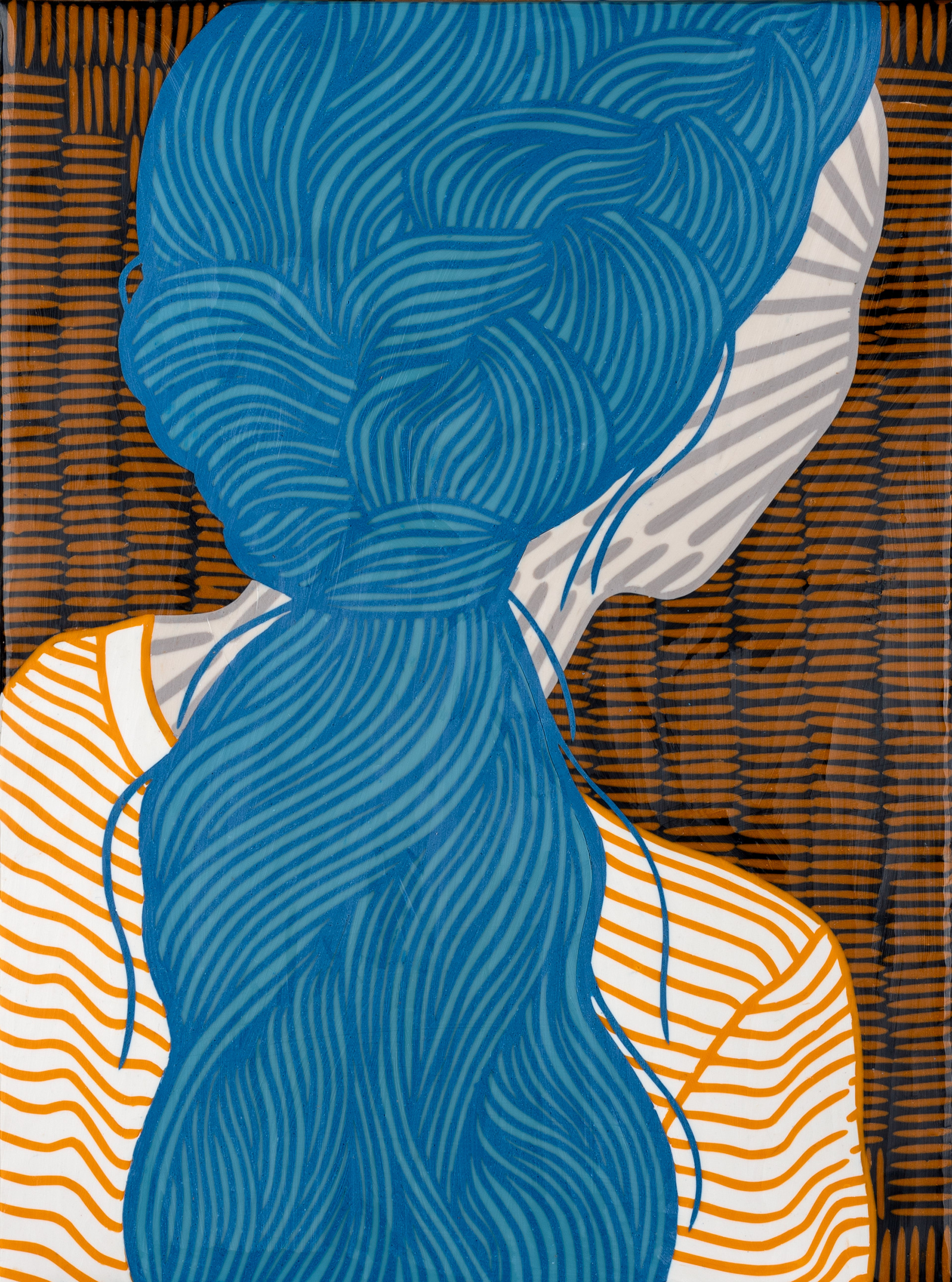 Blue hair I., 30x40cm