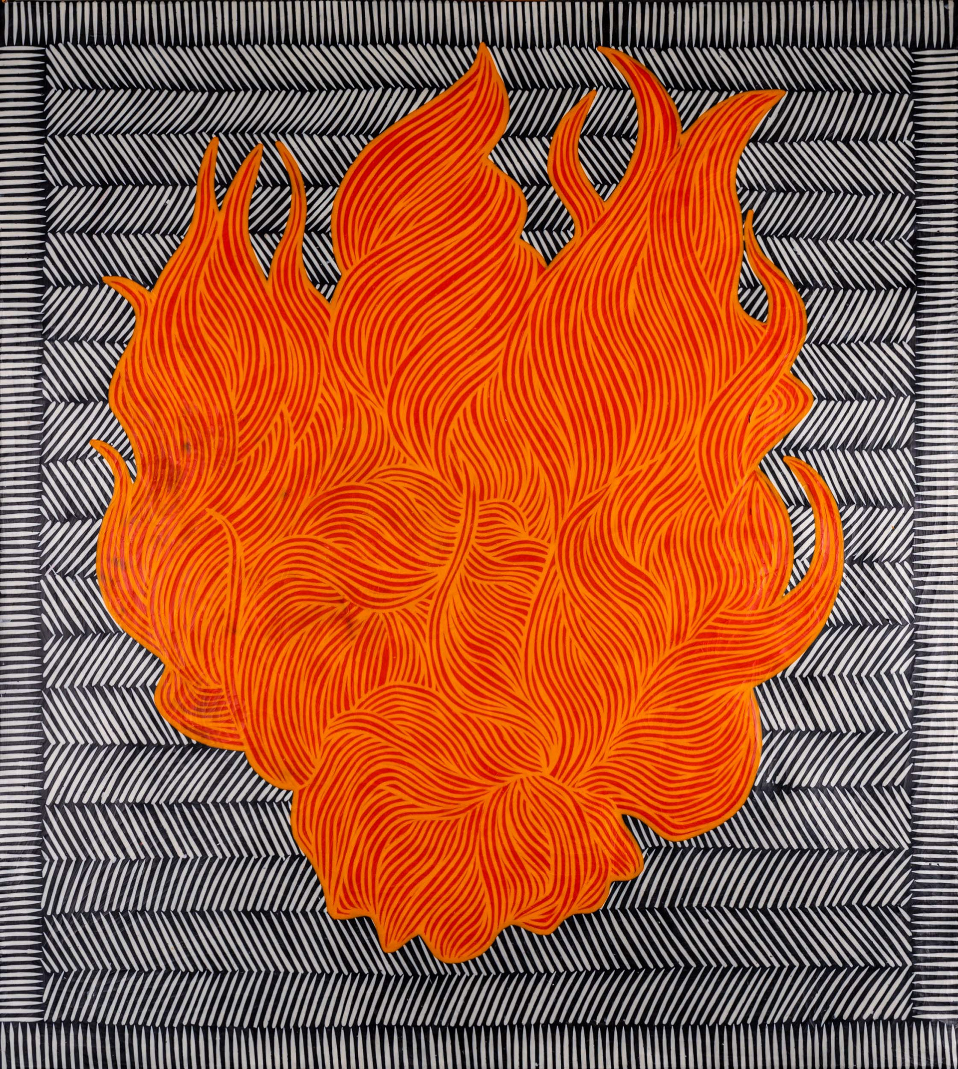 A fire on the Carpet, 100x90cm