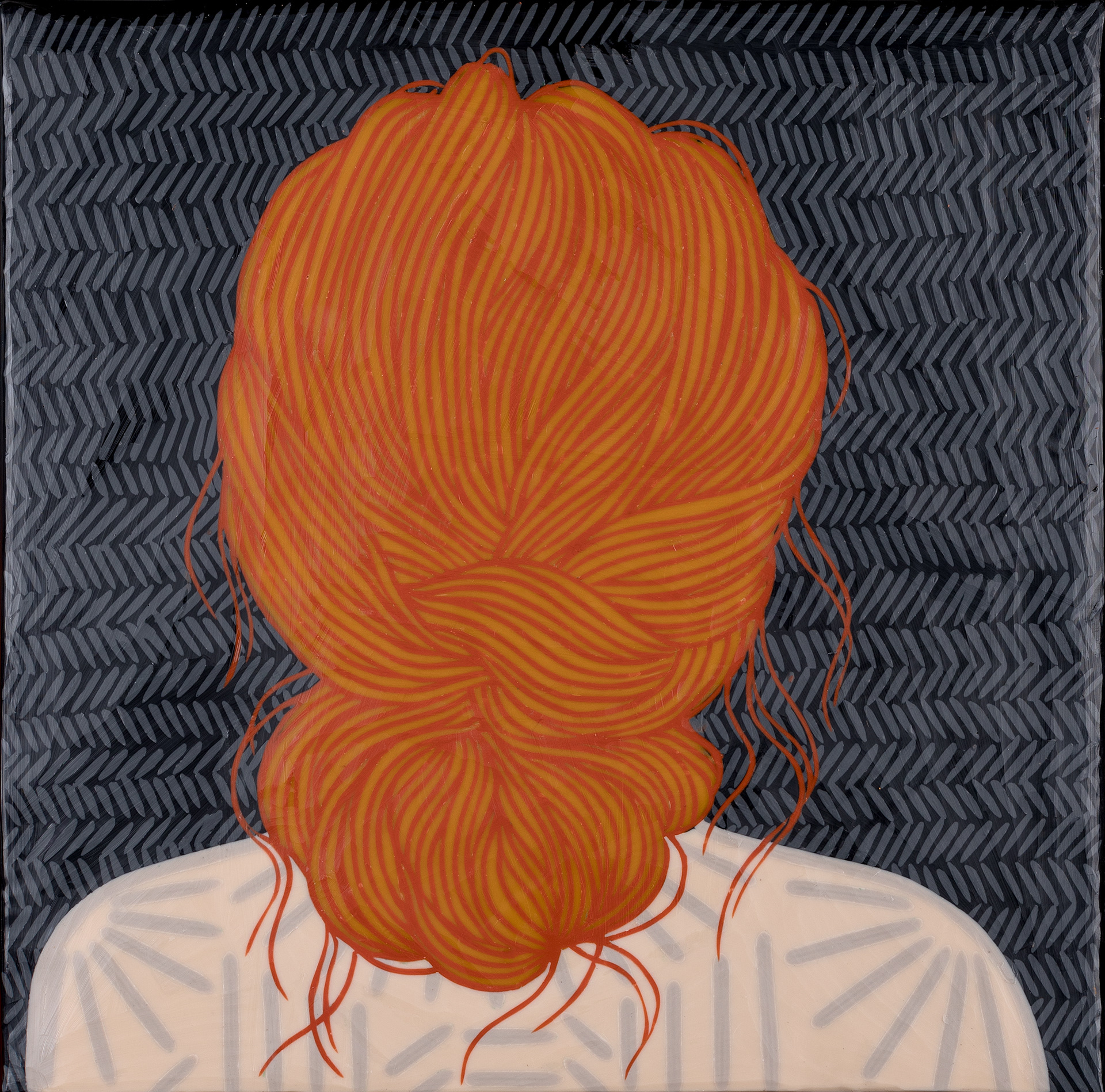 Red-hair bun, 40x40 cm