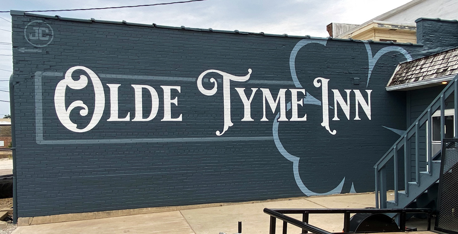 Hand painted sign mural for pub style restaurant