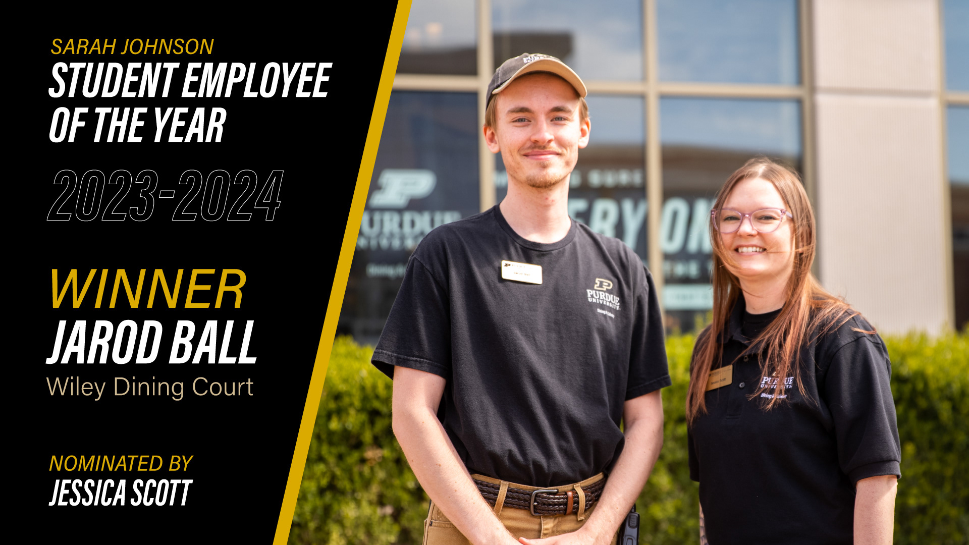 Sarah Johnson Student Employee of the Year 1920x1080 Digital Display