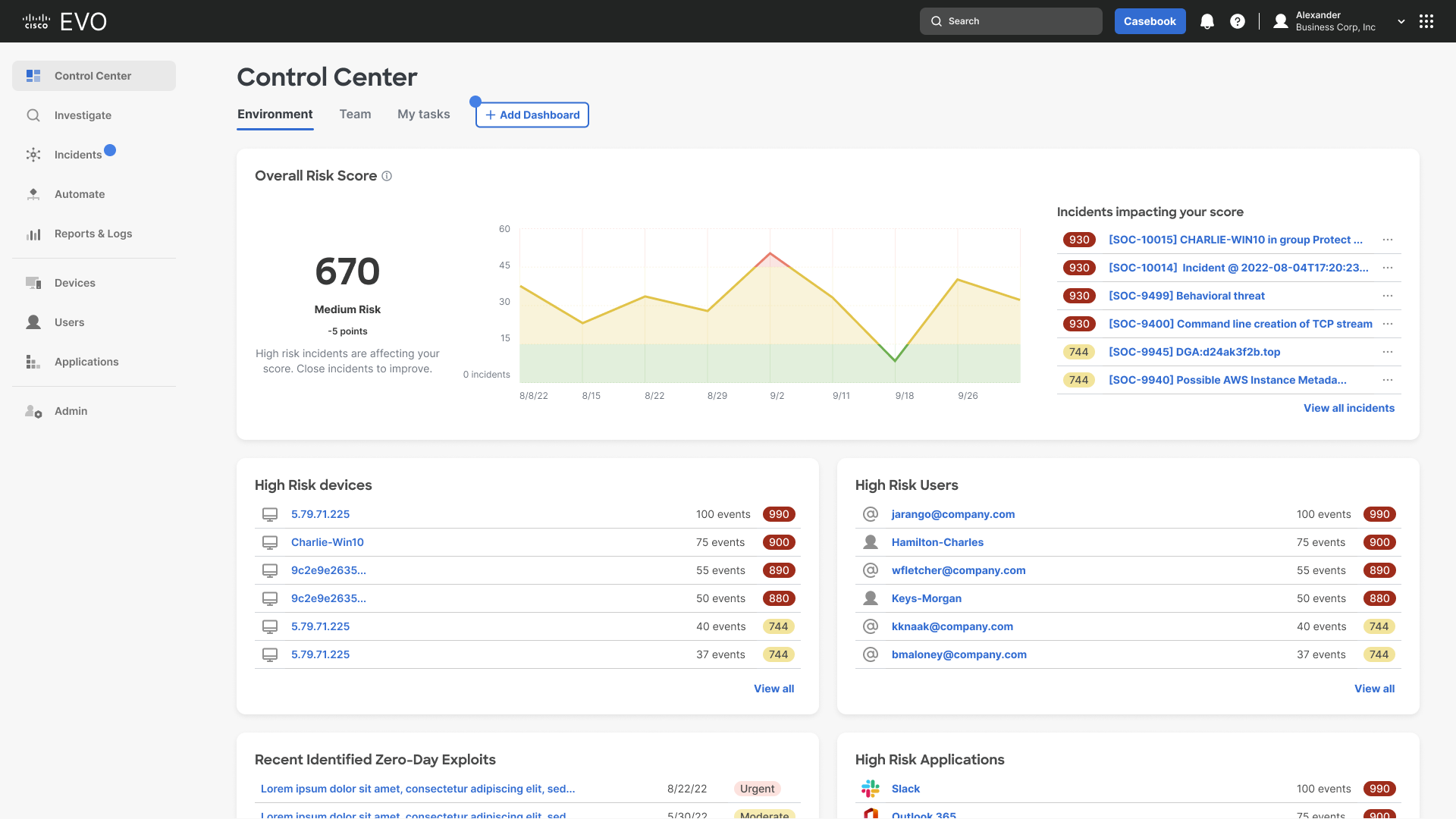 Incident Response Dashboard