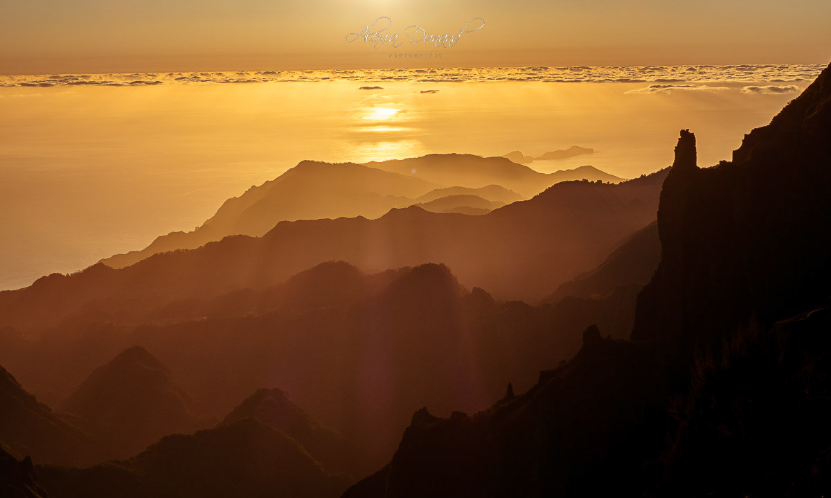 Lever du soleil depuis Pico do Cidrão, Madeira, Portugal