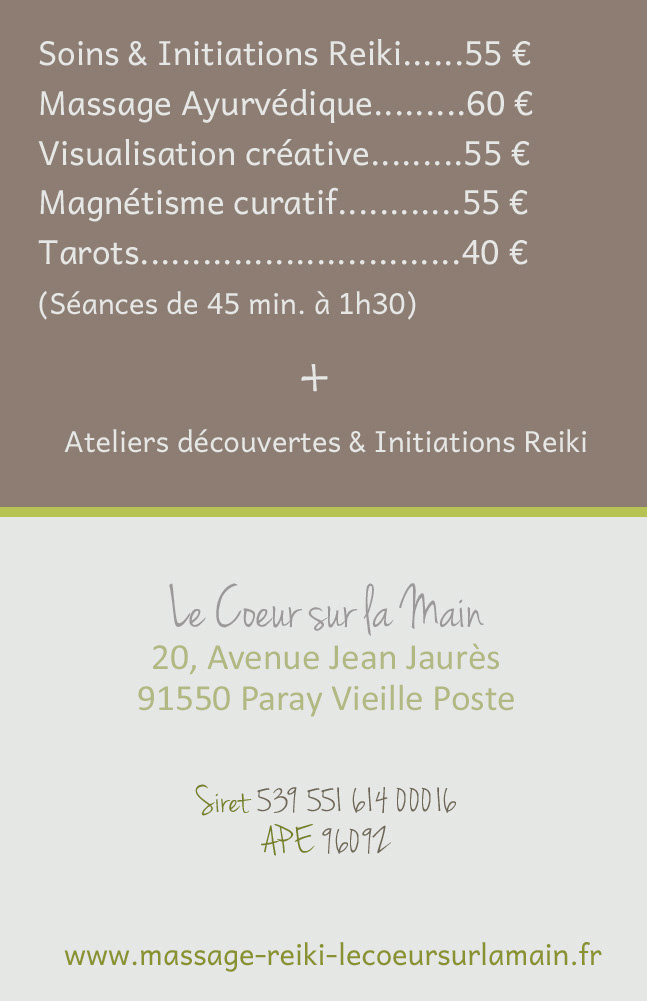 Carte de visite verso