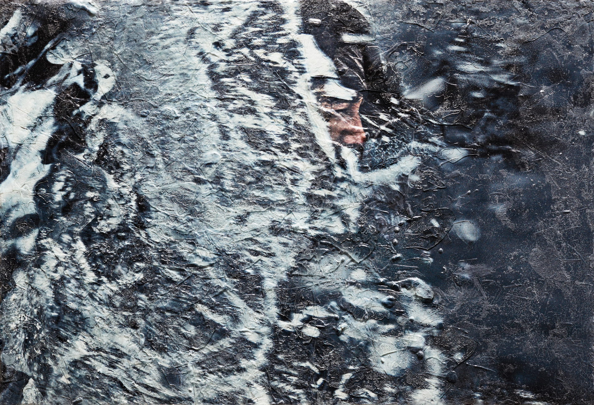 WAVE - #09, 2017 410×610, Unique, Stucco, Glass, Wood panels, UVink print, Acrylic,Varnish Dimensions : 61 x 42cm Edition : Unique