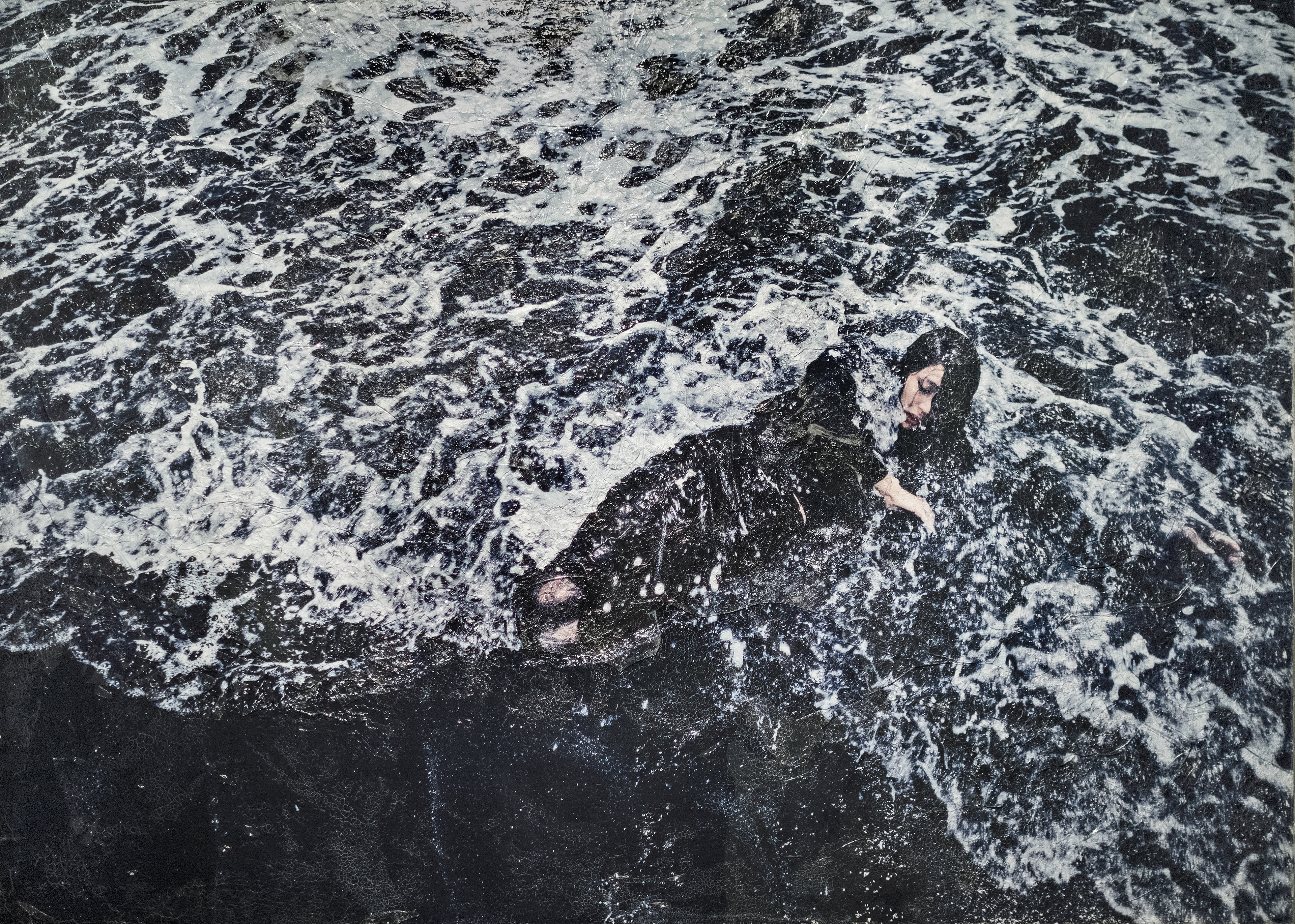 WAVE - #05, 2016, 600×900, Unique,  Stucco, Glass, Wood panels, UVink print, Acrylic,Varnish  Dimensions : 90 x 60cm  Edition : Unique